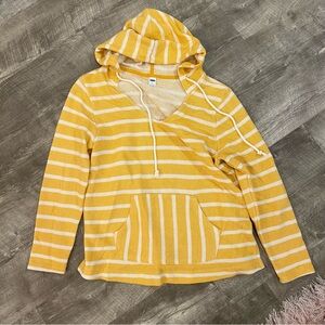 Yellow Striped Preppy Summer Hoodie